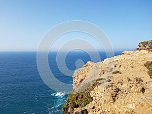 Cabo da Roca, The end of the world! Atlantic ocean. The beautiful view is in Sinatra, Portugal! photo